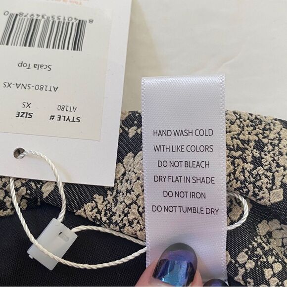 Andie Snakeskin Print Strapless Scala Bandeau Bikini Top Sz XS NWT - Picture 10 of 16